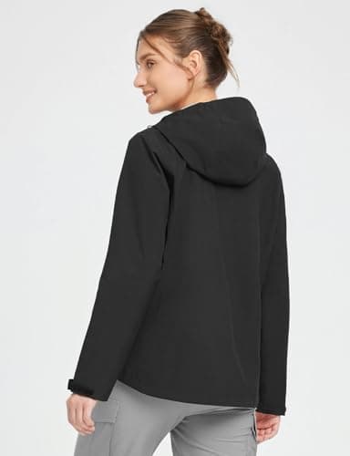 Baleaf Womens Waterproof Hooded Rain Jacket for Hiking Travel