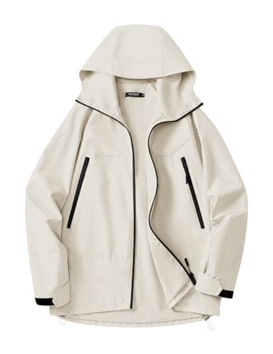 Avoogue Women's Loose Fit Waterproof Liner Rain Jacket with Hood