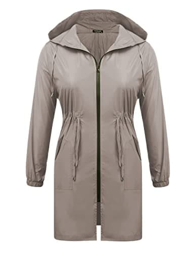 IN'VOLAND Plus Size Women's Lightweight Hooded Raincoat with Pockets