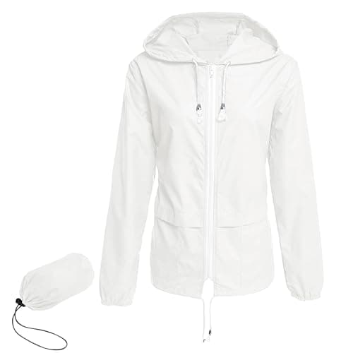 Century Women's Packable Waterproof Raincoat With Hood Windbreaker Jacket