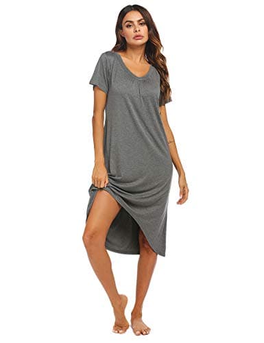 Ekouaer Comfy Plus Size Womens Short Sleeve Sleepwear S-3XL