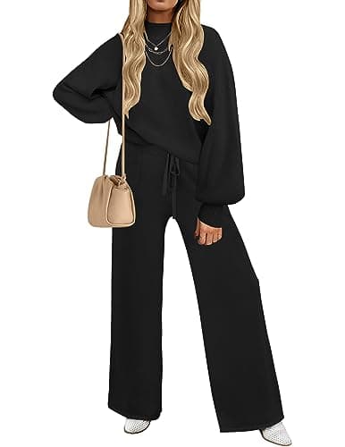 Refined Title: ZESICA Women's 2-Piece Sweater and Pants Lounge Set