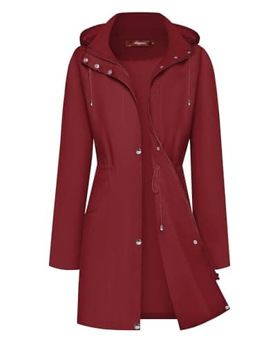 Women's Lightweight Hooded Rain Jacket | Bloggerlove Waterproof Trench Coat
