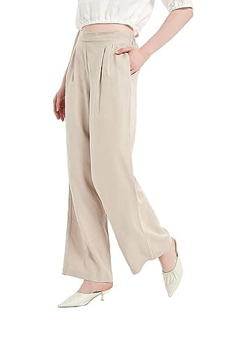 PACIBE Women's Summer Wide Leg Linen Pants with Pockets