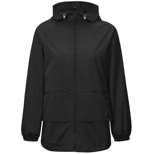 Zando Women's Waterproof Lightweight Raincoat with Hood Packable Windbreaker