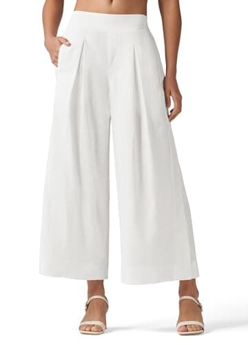 Willit Women's Linen Wide Leg Palazzo Pants with Pockets Summer Beach Casual