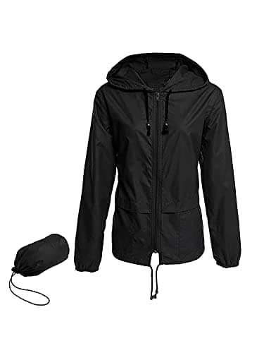 Century Women's Packable Waterproof Raincoat With Hood Windbreaker Jacket
