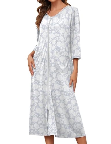 Bloggerlove Zipper Front Robes for Women House Coat with Pockets S-3XL  
Bloggerlove Zipper Front Robes for Women Lounge Wear Half Sleeve S-3XL  
Bloggerlove Zipper Front Robes for Women Nightgown with Pockets S-3XL