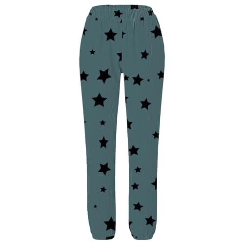 Women's Casual Star Print Linen Pants