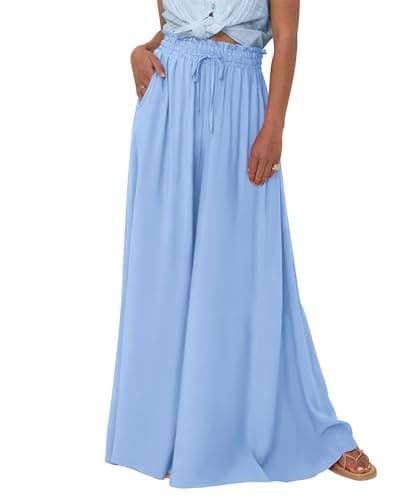 BTFBM Women's Summer Floral Wide Leg Palazzo Pants with Pocket