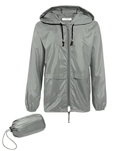 COOFANDY Men's Lightweight Packable Rain Jacket with Hood