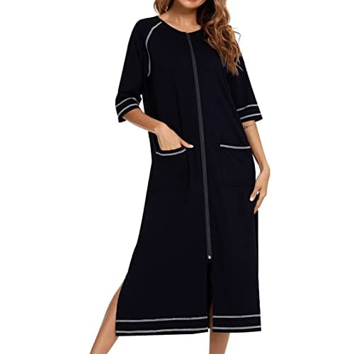 Women's Long Housecoat with Pockets