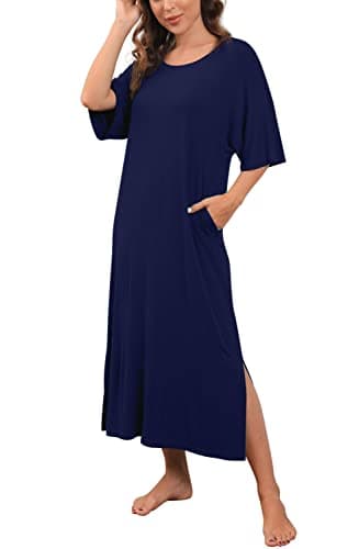 Women's Long Nightgown with Pockets