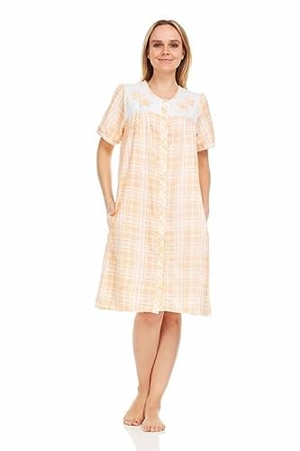 Dream8teen Women's Snaps Front Closure House Dress
