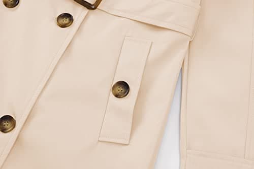 Chrisuno Women's Mid-Length Double Breasted Trench Coat with Hood