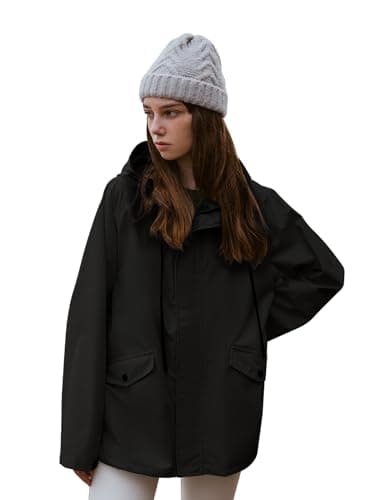 L-Rain Women's Lightweight Hooded Waterproof Windbreaker Jacket