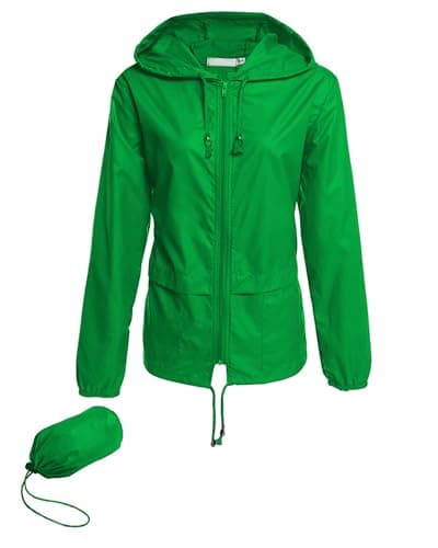 Hount Women's Lightweight Waterproof Hooded Raincoat Packable Outdoor Jacket (S-3XL)
