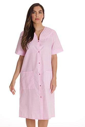 Dreamcrest Short Sleeve Seersucker Duster Coat with Pockets