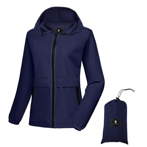 SaphiRose Lightweight Women's Waterproof Hooded Raincoat