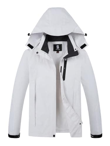 SaphiRose Women's Lightweight Waterproof Raincoat with Removable Hood