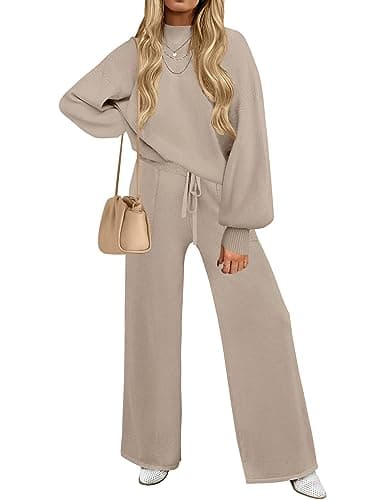 Refined Title: ZESICA Women's 2-Piece Sweater and Pants Lounge Set