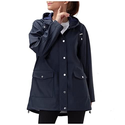 Rokka&Rolla Women's Waterproof Hooded Rain Jacket