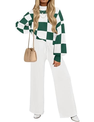 Refined Title: ZESICA Women's 2-Piece Sweater and Pants Lounge Set