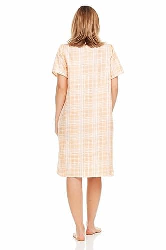 Dream8teen Women's Snaps Front Closure House Dress