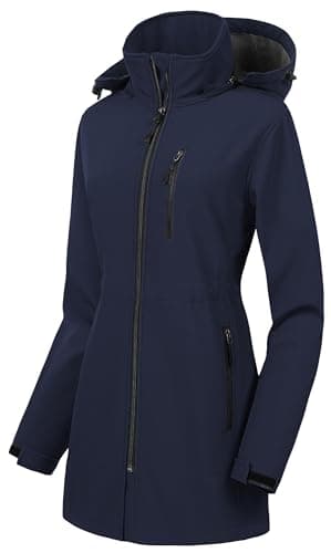 CREATMO Women's Lightweight Waterproof Softshell Jacket Fleece Lined Windbreaker