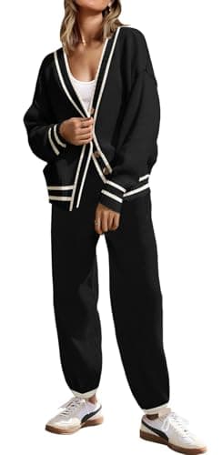 SAUKOLE Women's Oversized Knit Sweater & Matching Long Pants Set