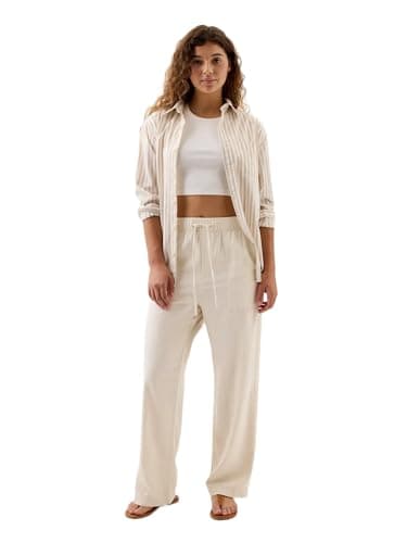GAP Women's Wide Leg Linen Pants