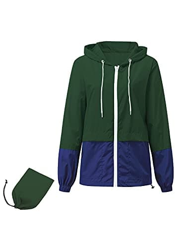 Century Women's Packable Waterproof Raincoat With Hood Windbreaker Jacket