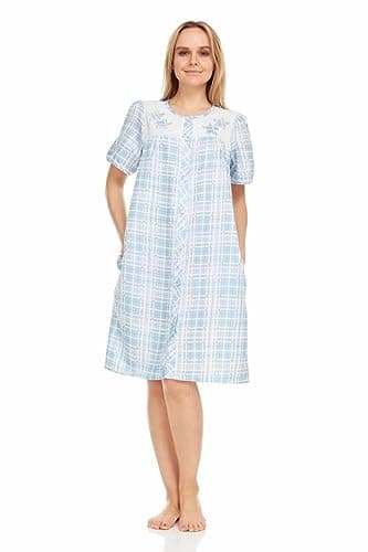 Dream8teen Women's Snaps Front Closure House Dress