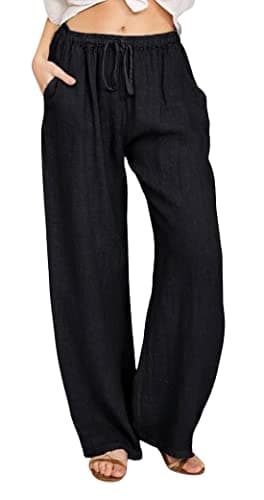 CHARTOU Women's Summer Wide Leg Loose Cotton Linen Pants