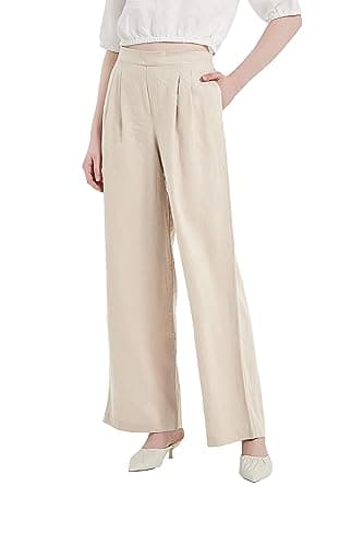PACIBE Women's Summer Wide Leg Linen Pants with Pockets