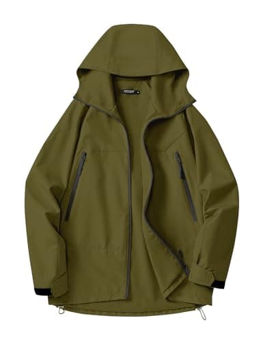 Avoogue Women's Loose Fit Waterproof Liner Rain Jacket with Hood