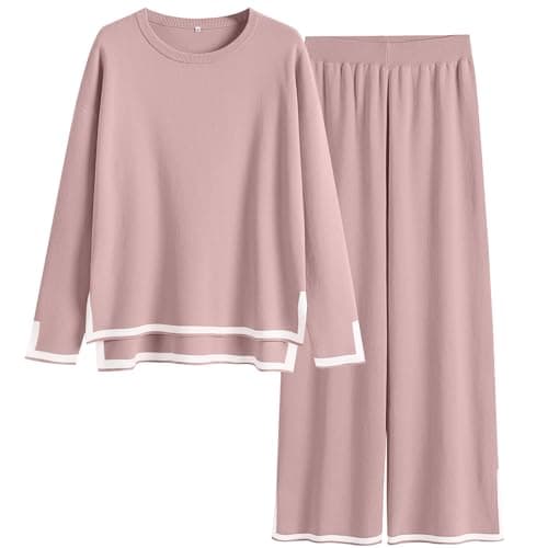 ANRABESS Women's Knit Sweater & Wideleg Pants Matching Sweatsuit Set