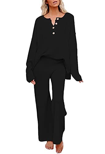 Viottiset Women's 2 Piece Sweatsuit Wide Leg Pants Loungeewear