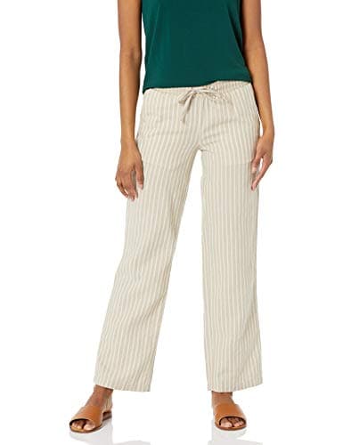 Amazon Essentials Plus Size Women's Linen Blend Wide Leg Drawstring Pant