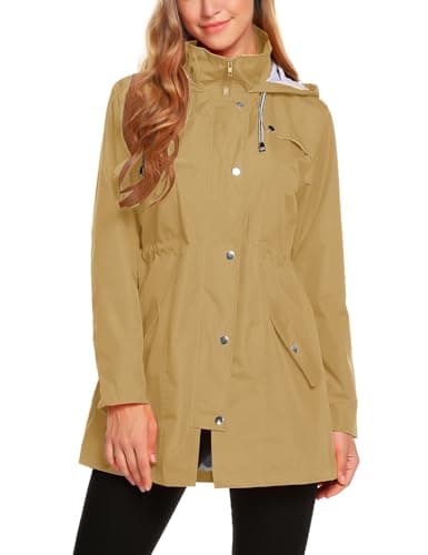 ZHENWEI Women's Lightweight Hooded Waterproof Outdoor Rain Jacket S-XXL