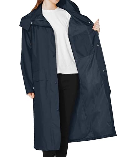 Ubon Women's Waterproof Long Hooded Raincoat