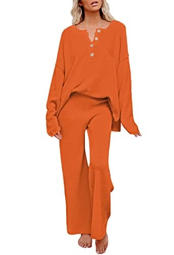 Viottiset Women's 2 Piece Sweatsuit Wide Leg Pants Loungeewear