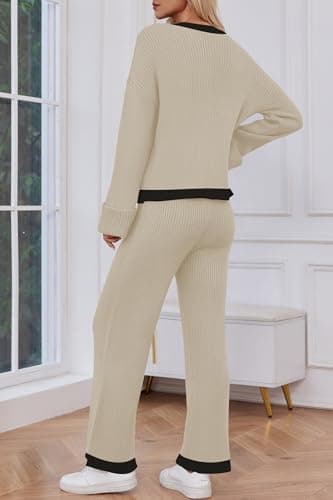 Cakulo Women's 2024 Lounge Sets Cardigan Knit Pants Matching Outfit