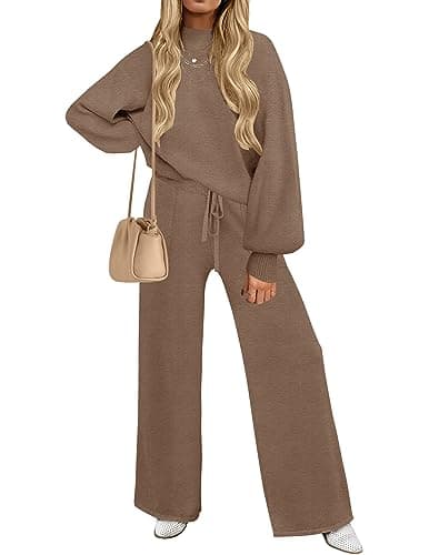 Refined Title: ZESICA Women's 2-Piece Sweater and Pants Lounge Set