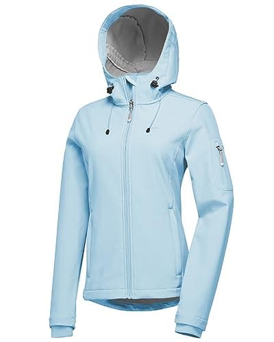 Womens Softshell Fleece Lined Windproof Jacket 33000FT Outdoor Hiking