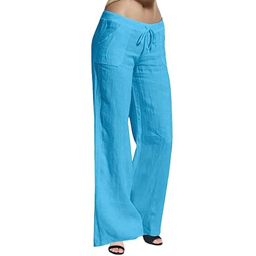 Women's Summer Comfort Cotton Linen Pants with Pockets