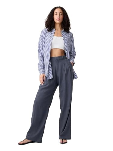 GAP Women's High Rise Linen Wide Leg Pant