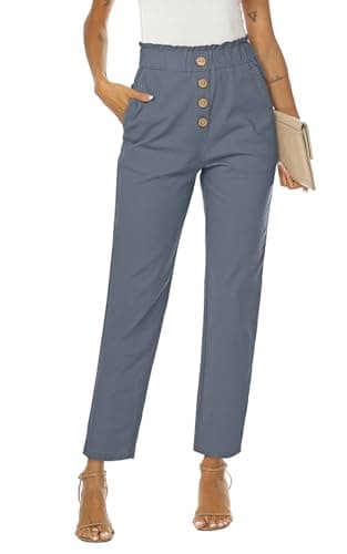 NIMIN High-Waisted Elastic Cropped Paper Bag Pants with Pockets