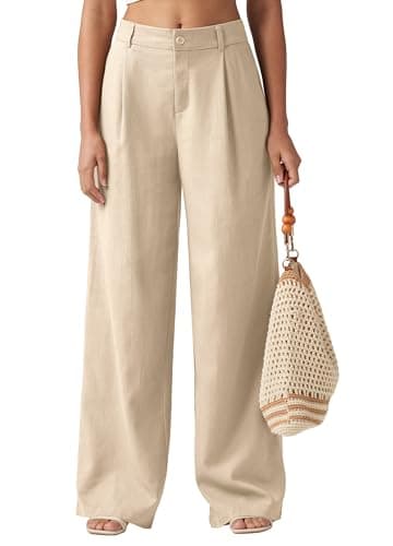 Willit Women's Linen Wide Leg Work Pants with Pockets