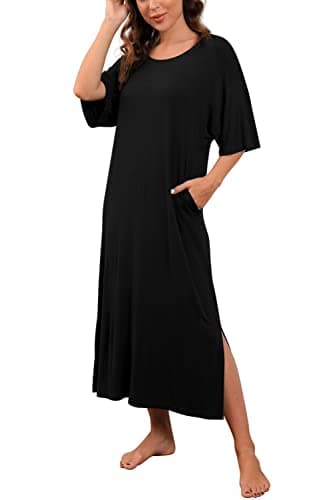 Women's Long Nightgown with Pockets